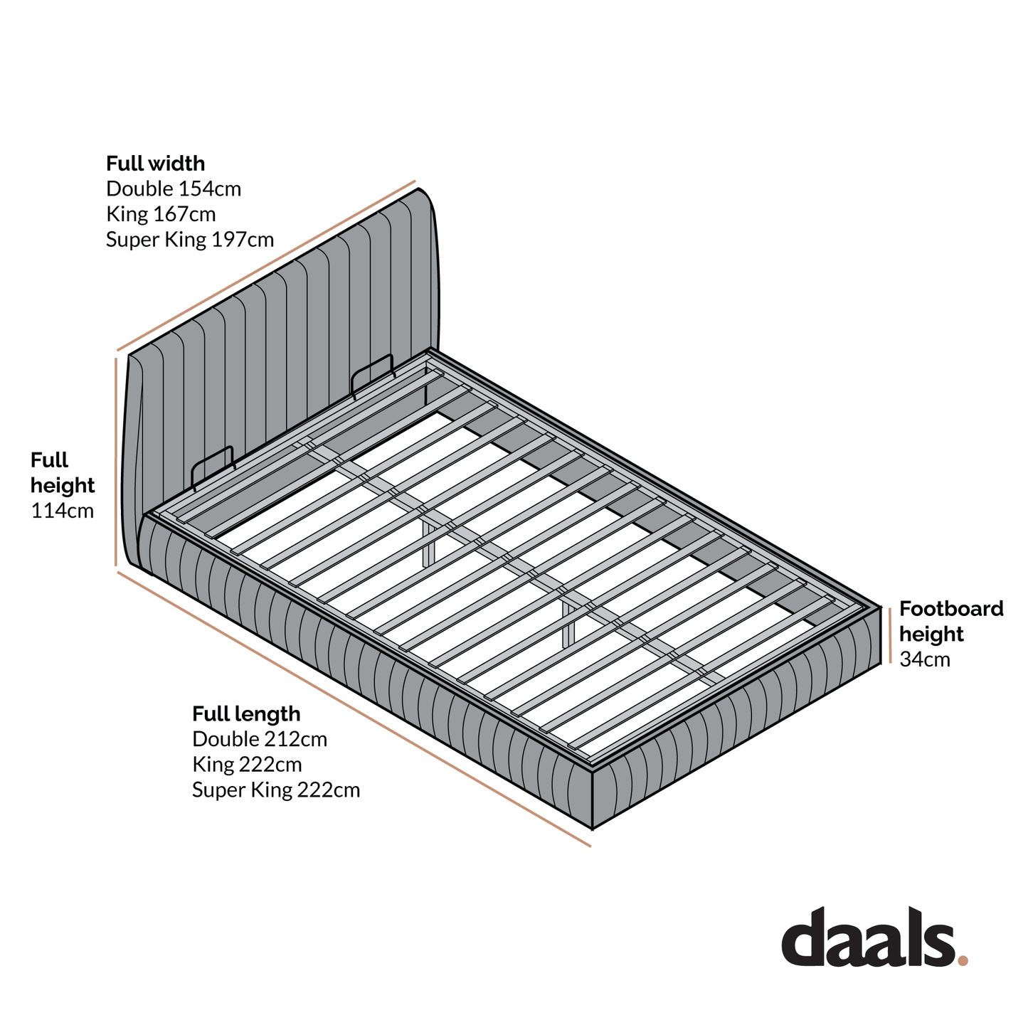 Helia Pleated Ottoman Bed with Storage, Silver Grey Velvet