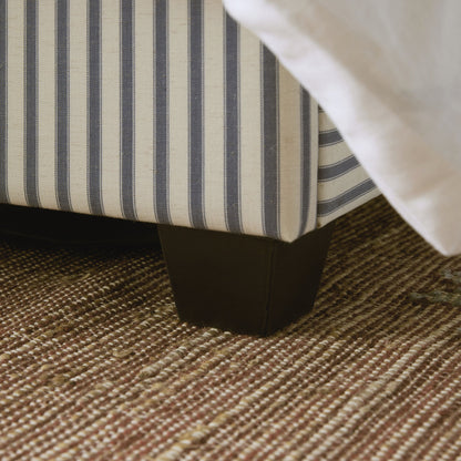 Chilworth Upholstered Ottoman Bed with Storage, Blue Stripe Linen Blend