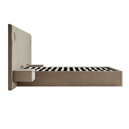 Tremezzo Oversized Ottoman Bed with Storage, Taupe Velvet