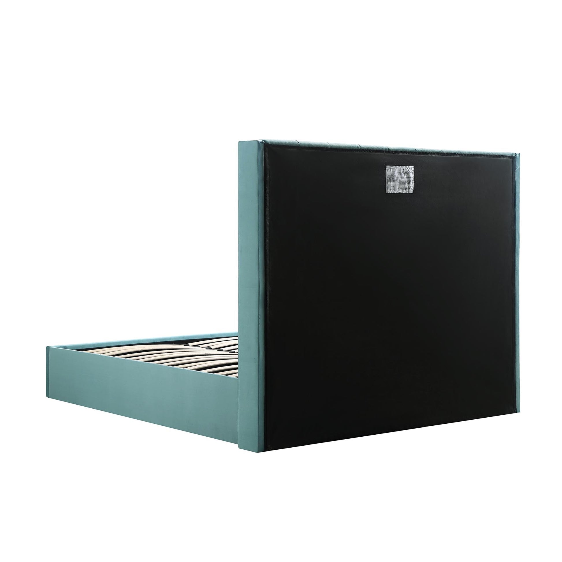 Wilton Seafoam Blue Velvet Ottoman Bed with Storage