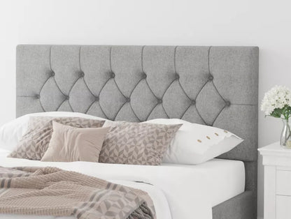 York Ottoman Eire Linen Grey Bed Frame Only