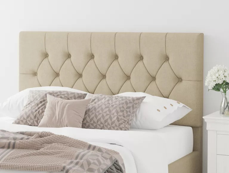 York Ottoman Eire Linen Natural Bed Frame Only
