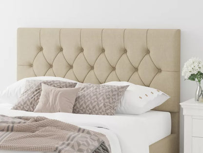 York Ottoman Eire Linen Natural Bed Frame Only