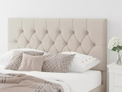 York Ottoman Eire Linen Off White Bed Frame Only