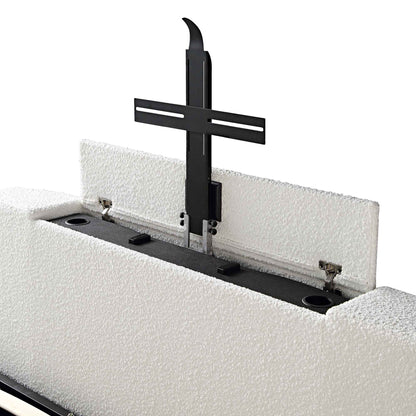 Wilton White Boucle TV Bed with Ottoman Storage