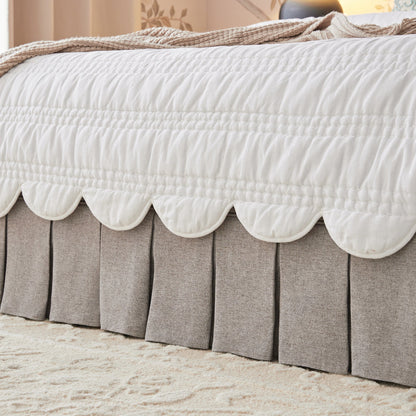 Egerton Box-Pleat Ottoman Bed with Storage, Stone Brushed Fabric