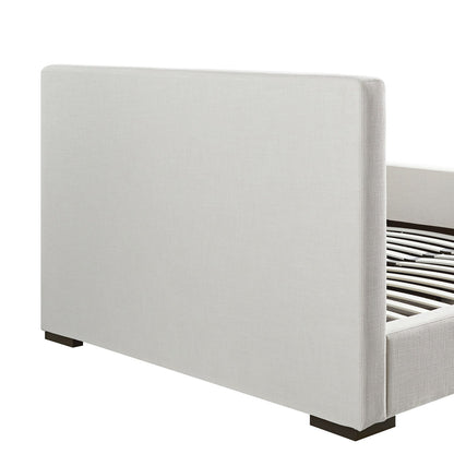 Antoine Side-Opening Ottoman Bed with Storage, Ivory Linen Blend