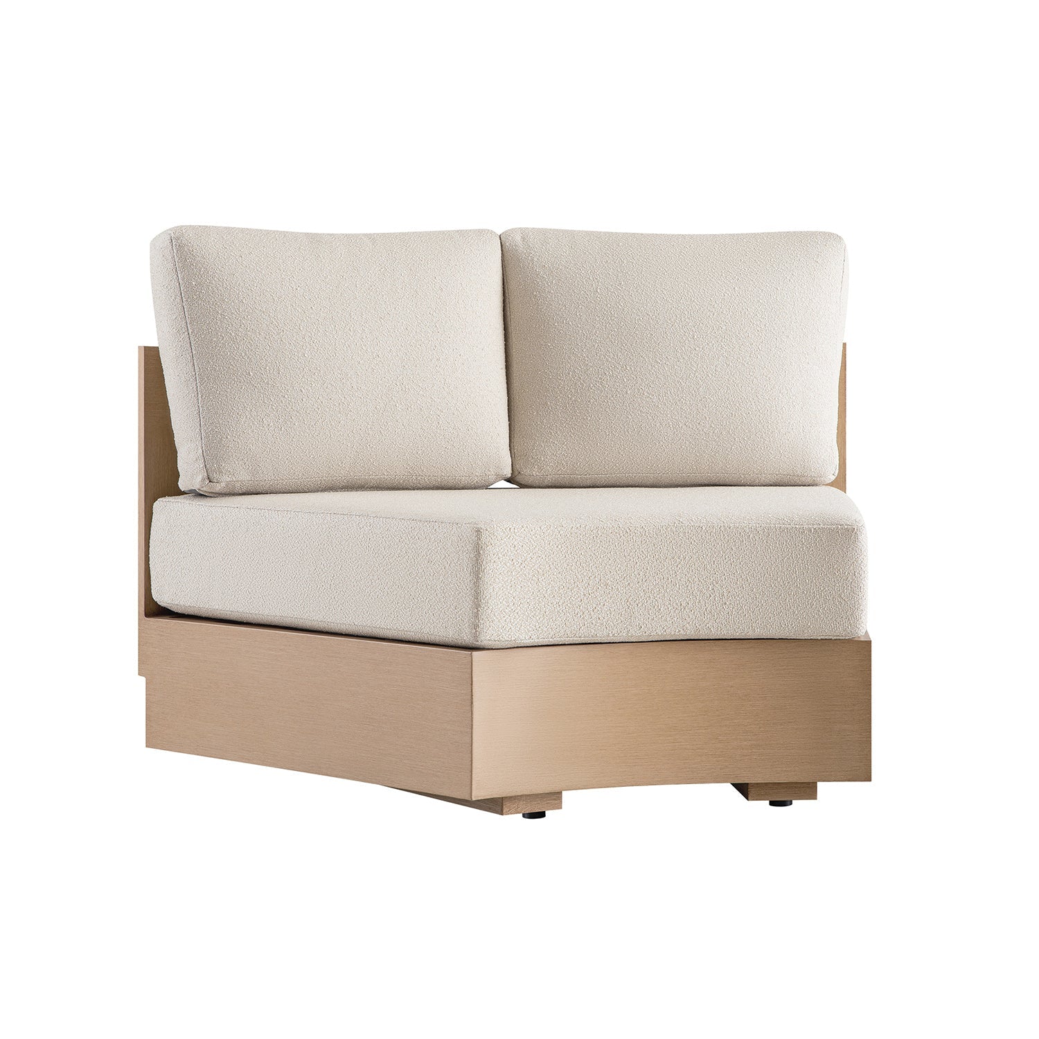 Jardin Aluminium Outdoor Modular 1-Piece Curved Sofa, Natural