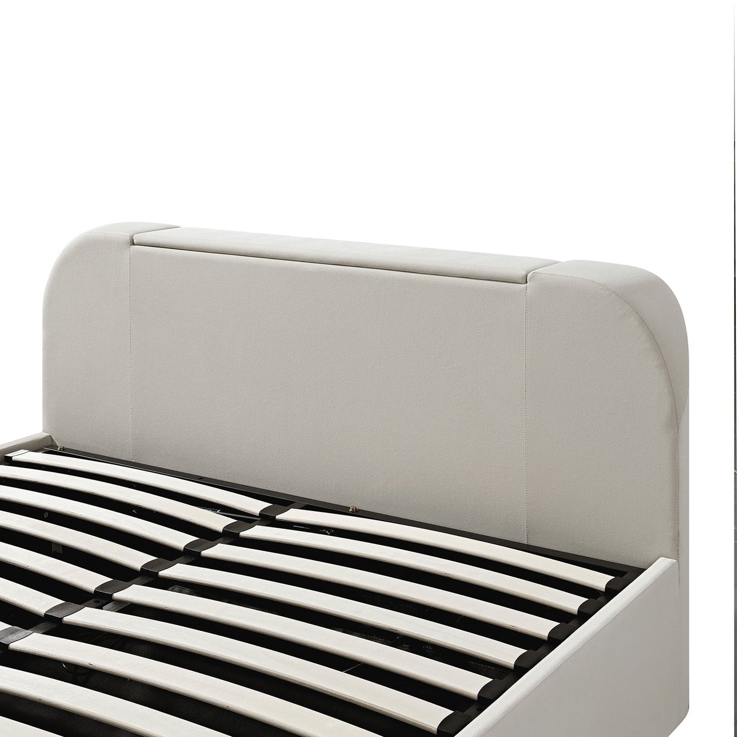 Hadley Champagne Velvet TV Bed with Ottoman Storage