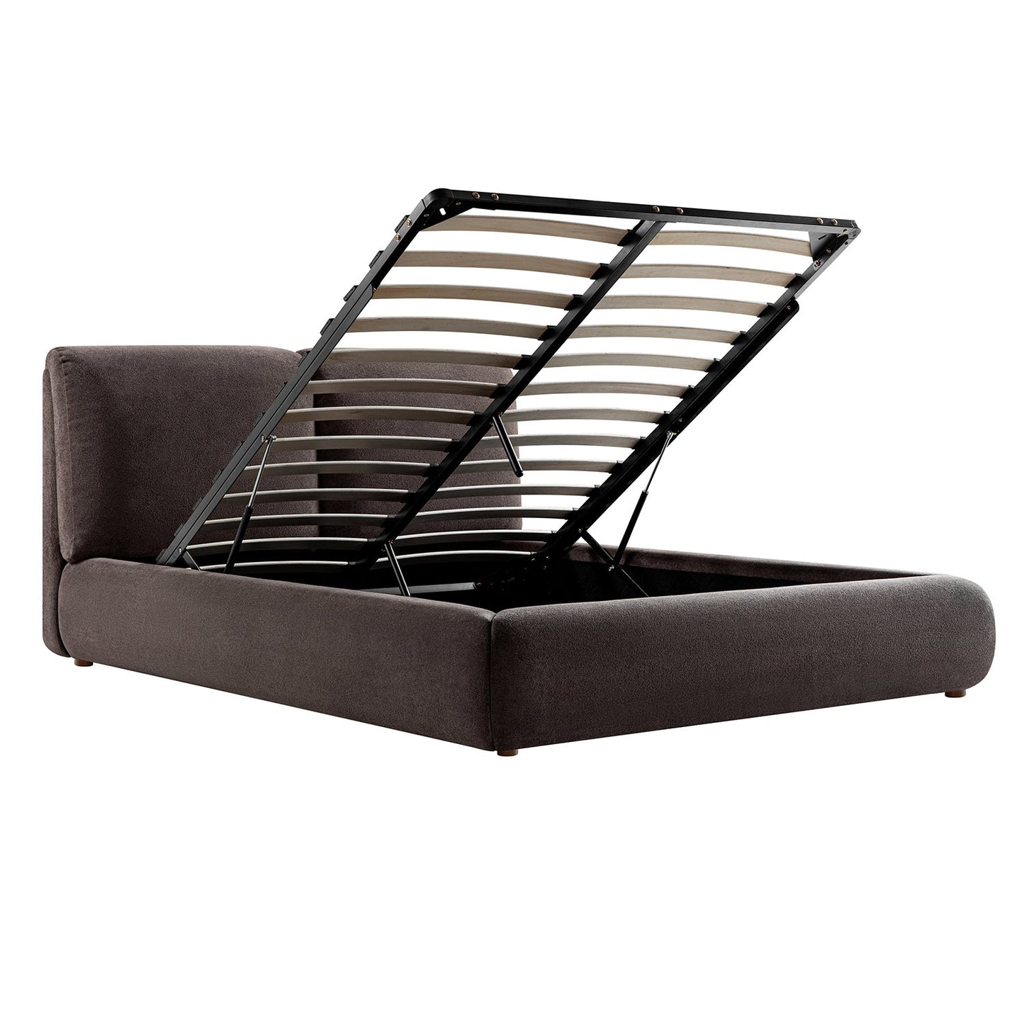 Thera Pillow Headboard Upholstered Bed, Cocoa Chenille