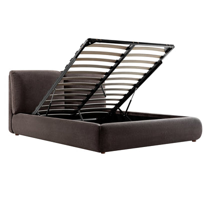 Thera Pillow Headboard Upholstered Bed, Cocoa Chenille