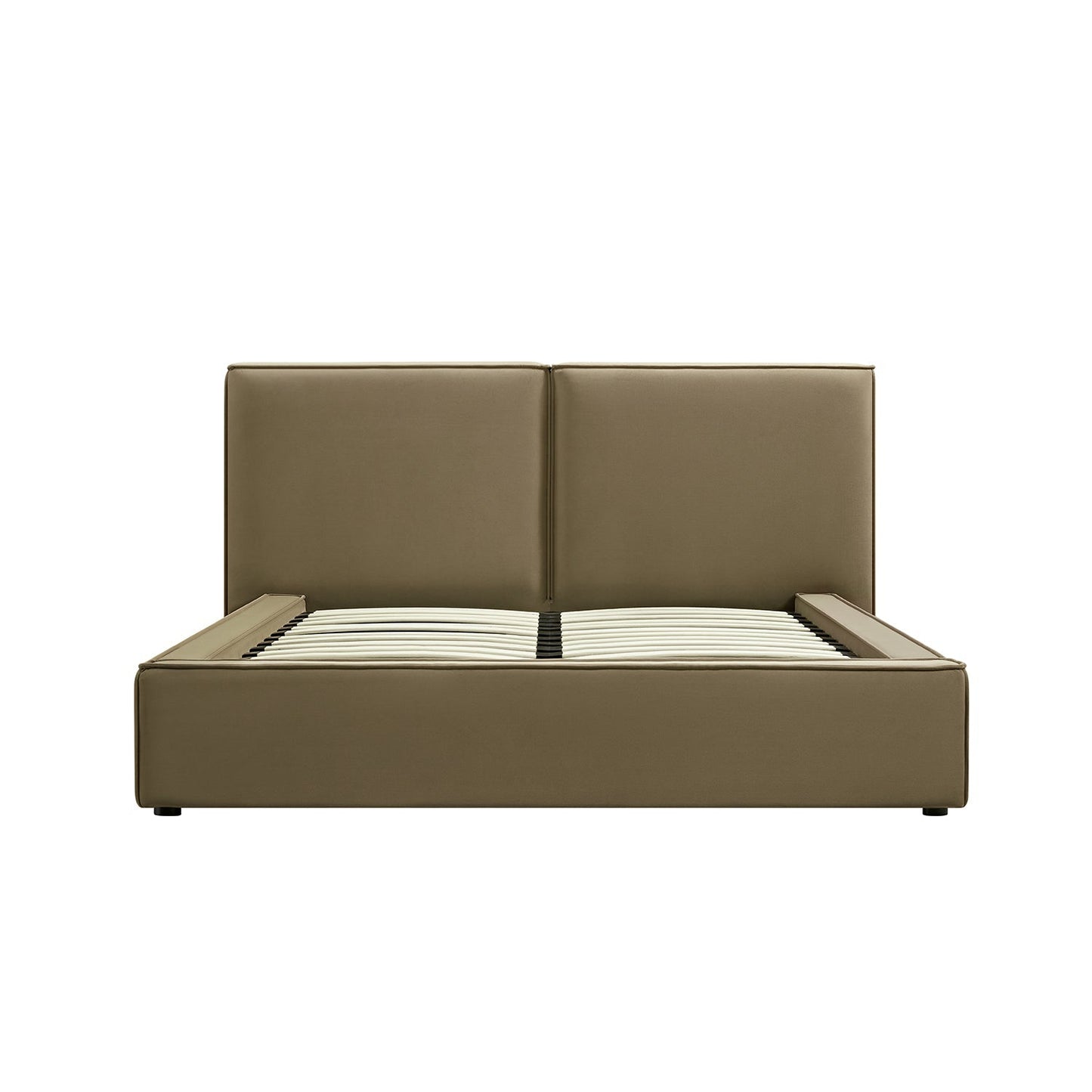 Claudine Ottoman Bed with Storage, Hazelnut Velvet