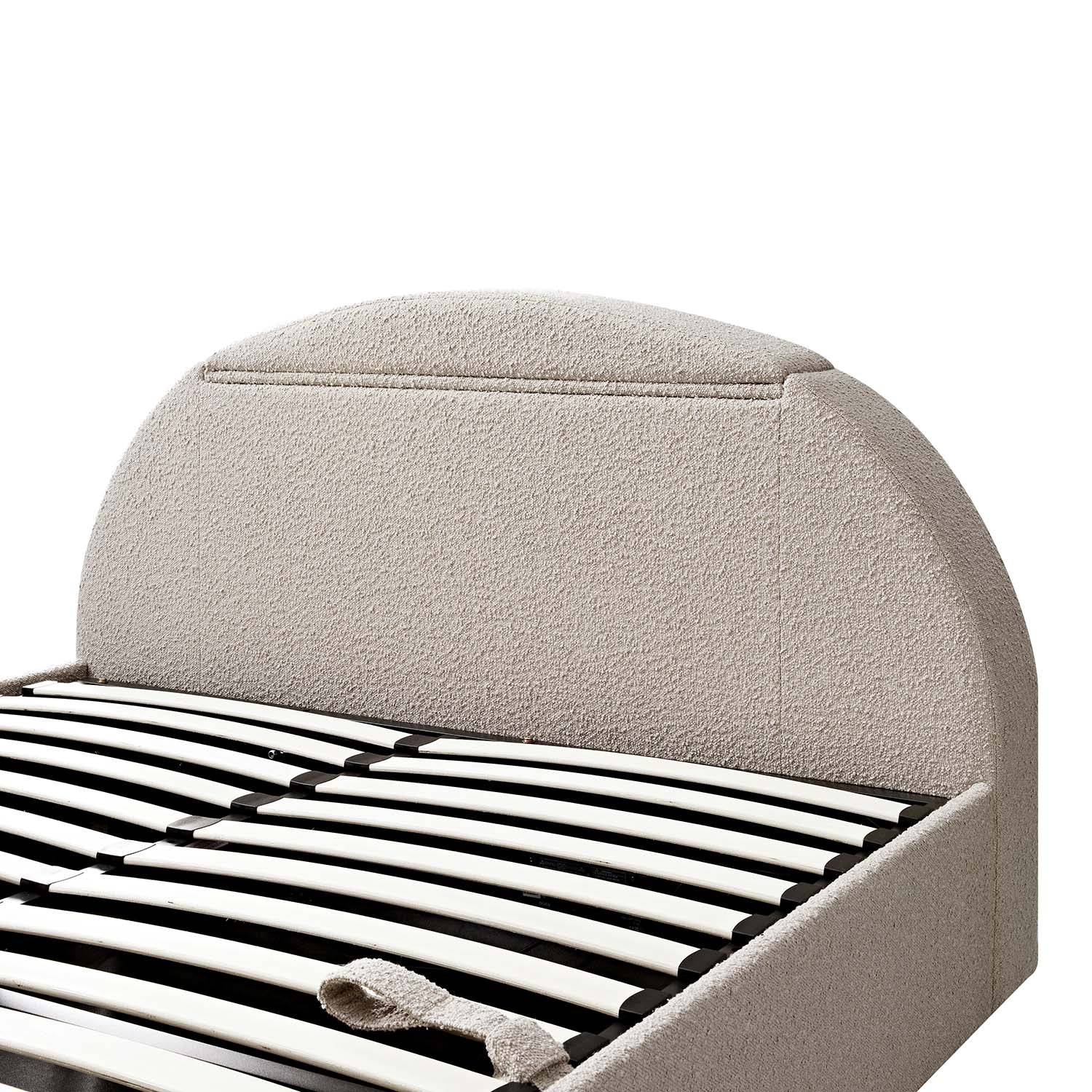 Archer Taupe Boucle TV Bed with Ottoman Storage