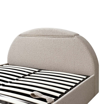 Archer Taupe Boucle TV Bed with Ottoman Storage