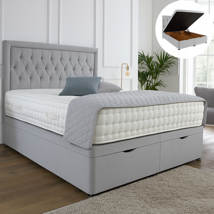 Serenity Ottoman End Lift Storage Divan Bed - With Headboard