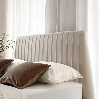 Helia Pleated Ottoman Bed with Storage, Champagne Velvet