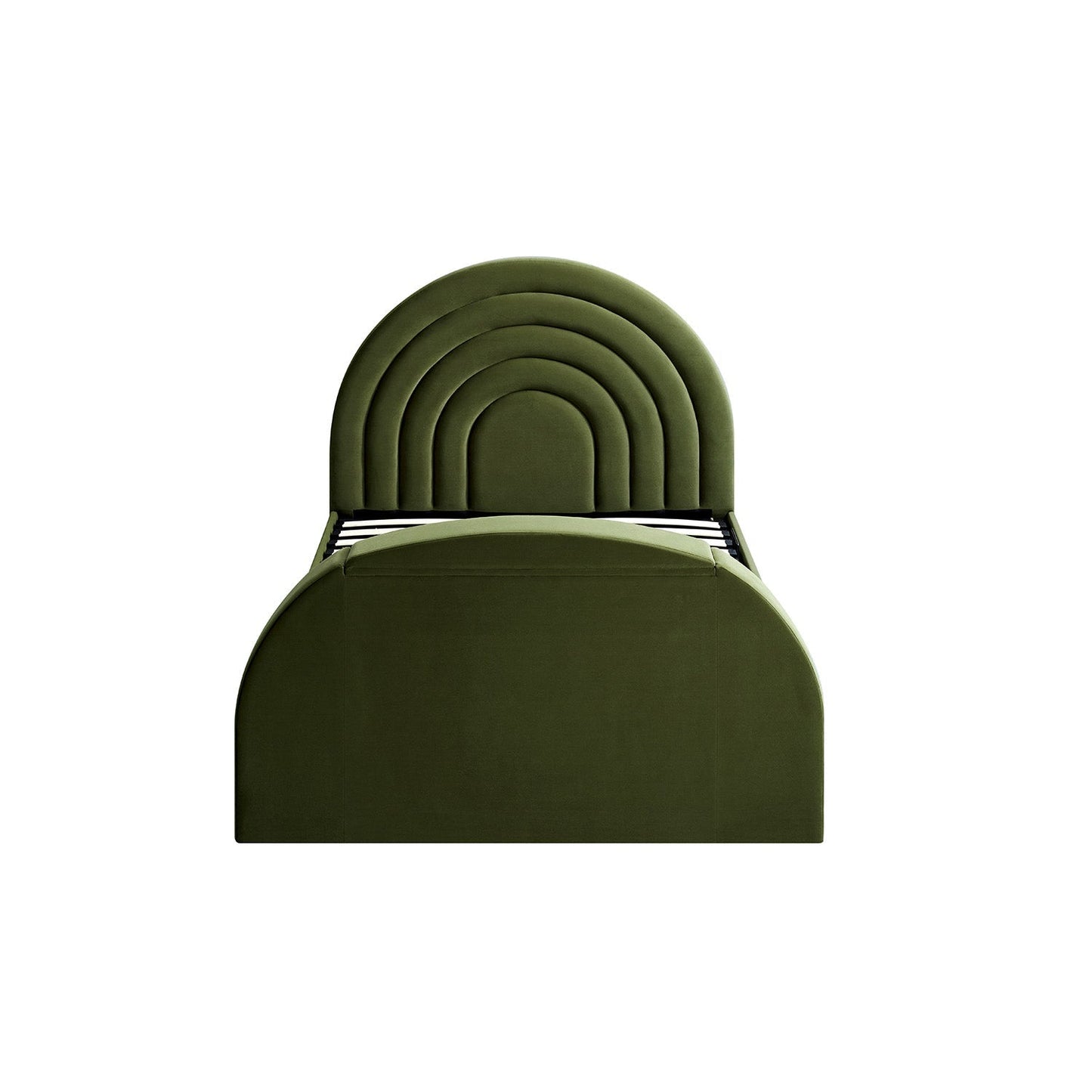 Archer Moss Green Velvet TV Bed with Ottoman Storage