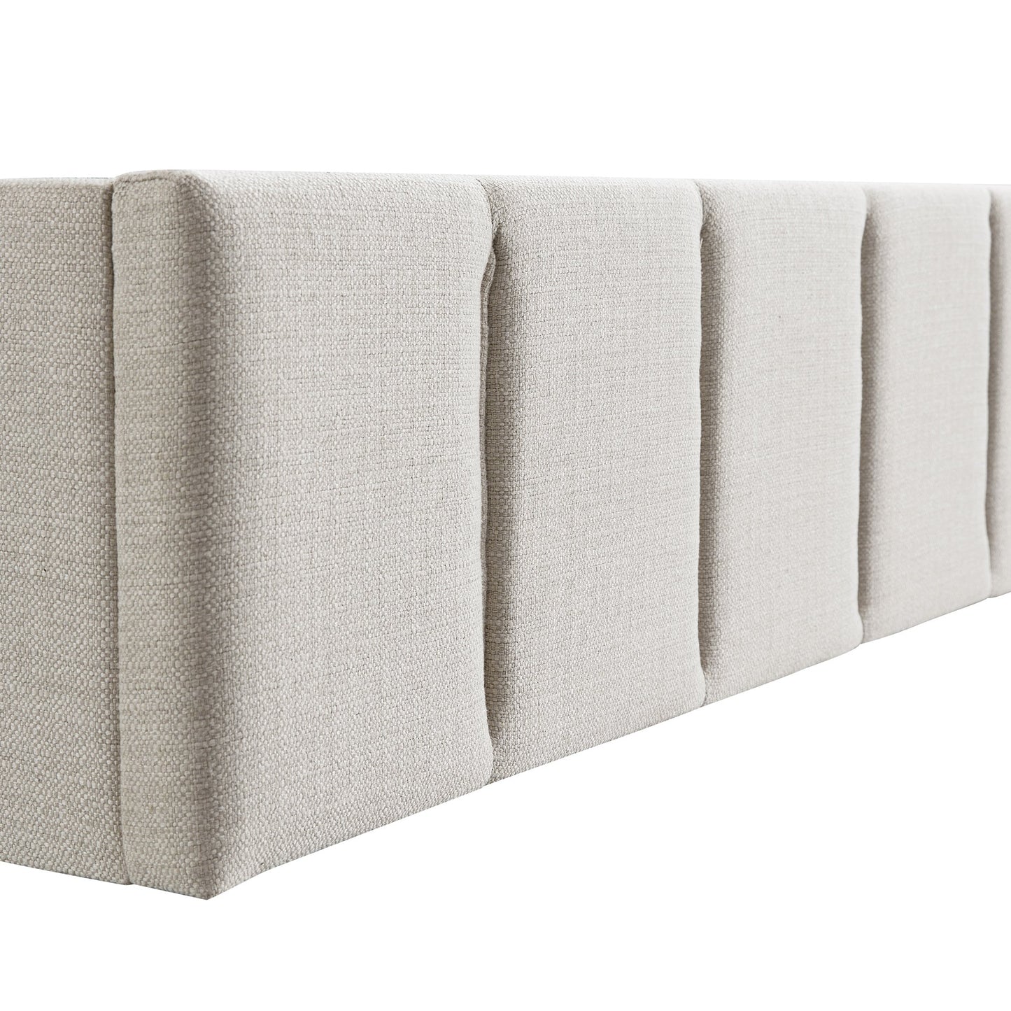 Hana Ottoman Bed with Storage, Ivory Weave Fabric