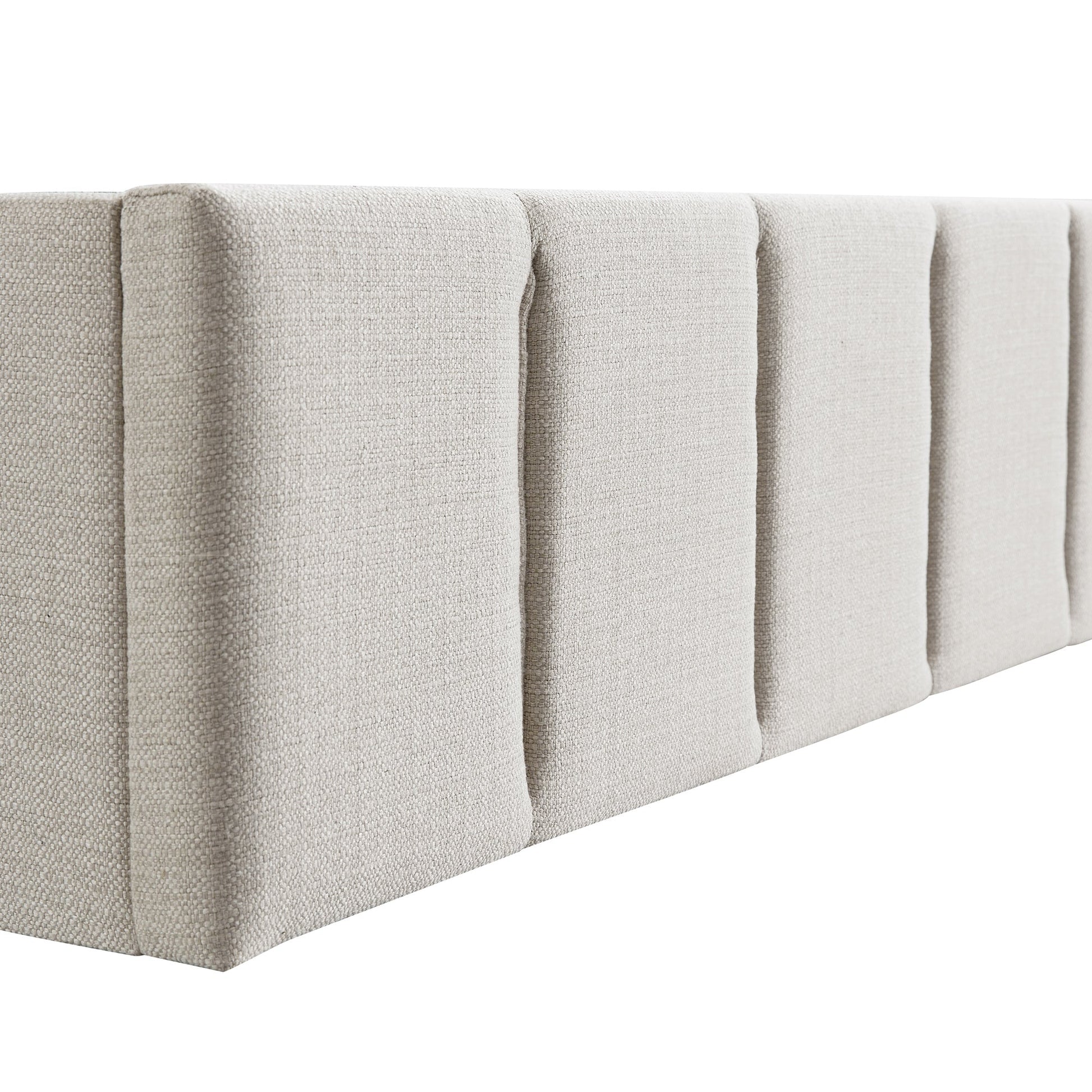 Hana Ottoman Bed with Storage, Ivory Weave Fabric