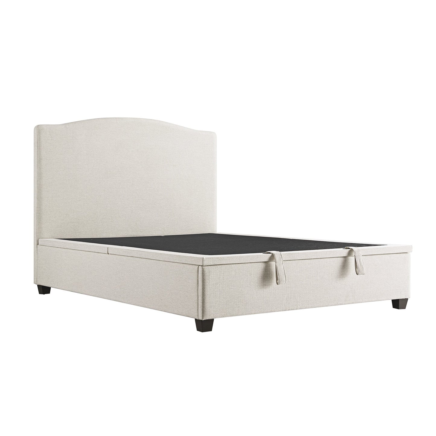 Chilworth Upholstered Ottoman Bed with Storage, Ivory Weave Fabric