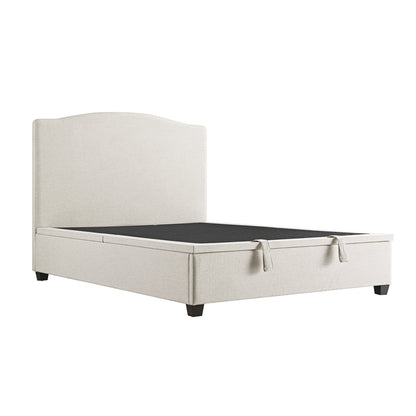 Chilworth Upholstered Ottoman Bed with Storage, Ivory Weave Fabric
