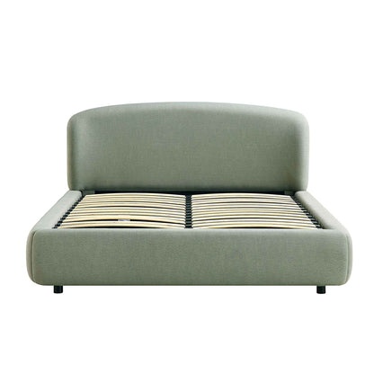 Constance Winged Headboard Ottoman Bed with Storage, Olive Linen