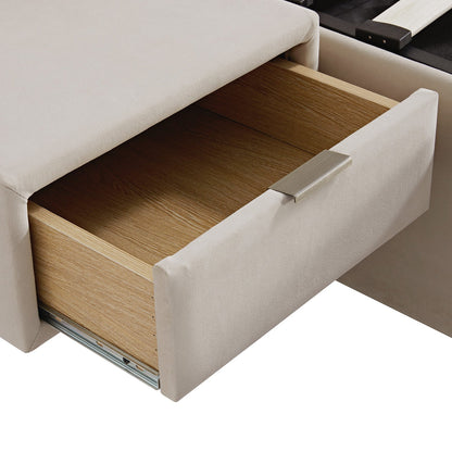 Tremezzo Oversized Ottoman Bed with Storage, Champagne Velvet