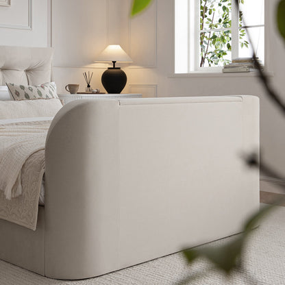 Hadley Champagne Velvet TV Bed with Ottoman Storage