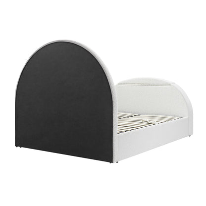 Archer White Boucle TV Bed with Ottoman Storage