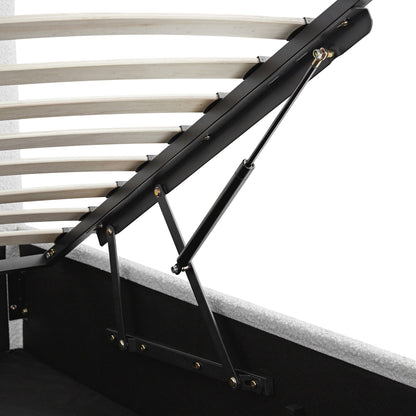 Hana Ottoman Bed with Storage, Ecru Boucle
