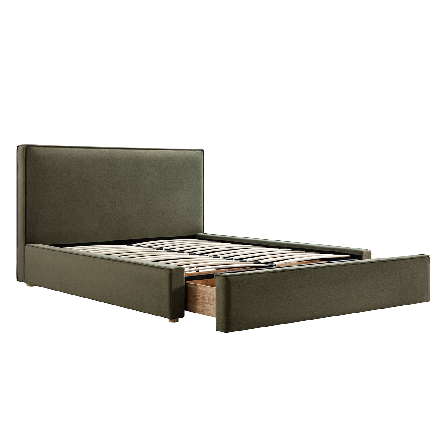 Forte Drawer Bed with Storage, Dried Herb Mohair