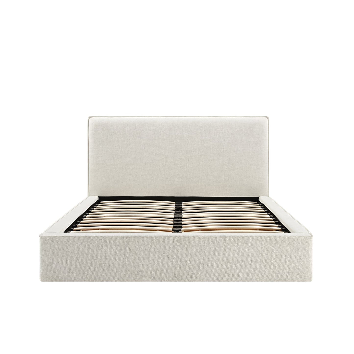 Forte Drawer Bed with Storage, Beige Linen Blend