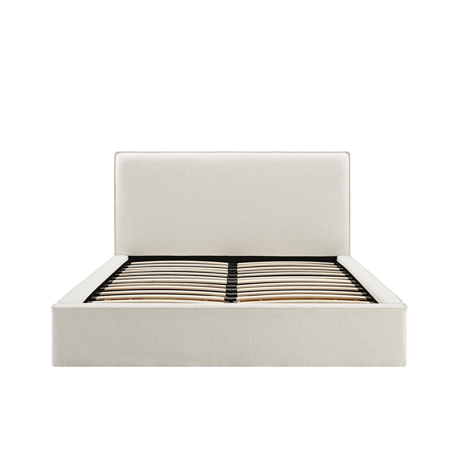 Forte Drawer Bed with Storage, Beige Linen Blend