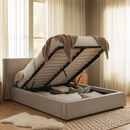 Claudine Ottoman Bed with Storage, Oatmeal Weave