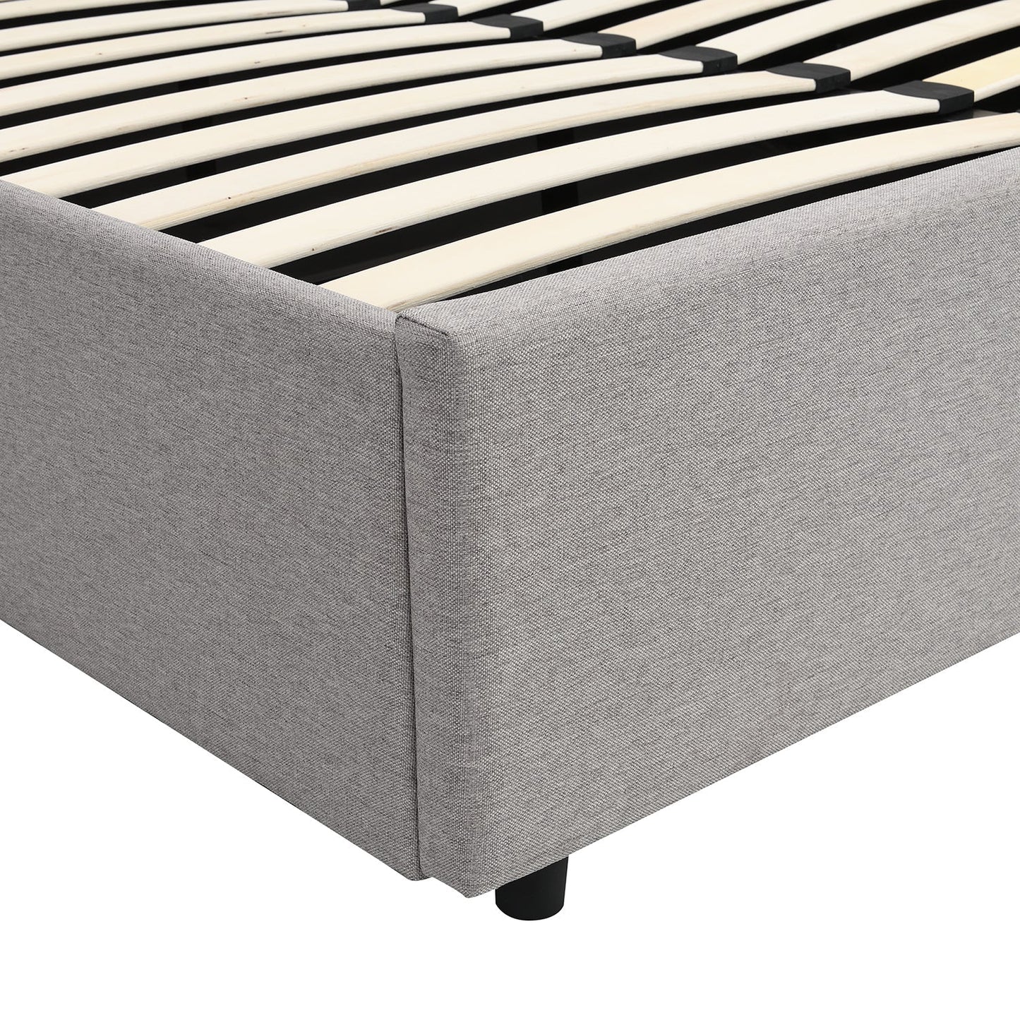Pimlico End Opening Ottoman Bed with Storage Frame with Multi-colour LED Headboard (Grey Fabric)