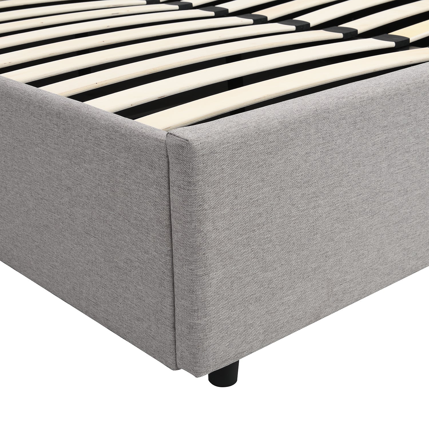 Pimlico End Opening Ottoman Bed with Storage Frame with Multi-colour LED Headboard (Grey Fabric)