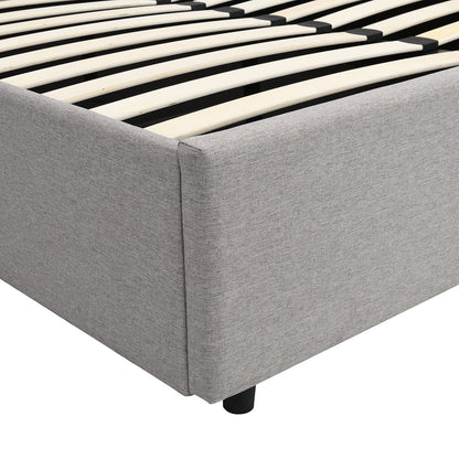 Pimlico End Opening Ottoman Bed with Storage Frame with Multi-colour LED Headboard (Grey Fabric)