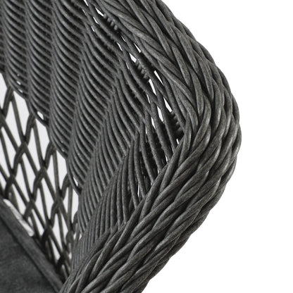 Willowbrook Lattice Weave Rattan Bistro Set, Dark Grey