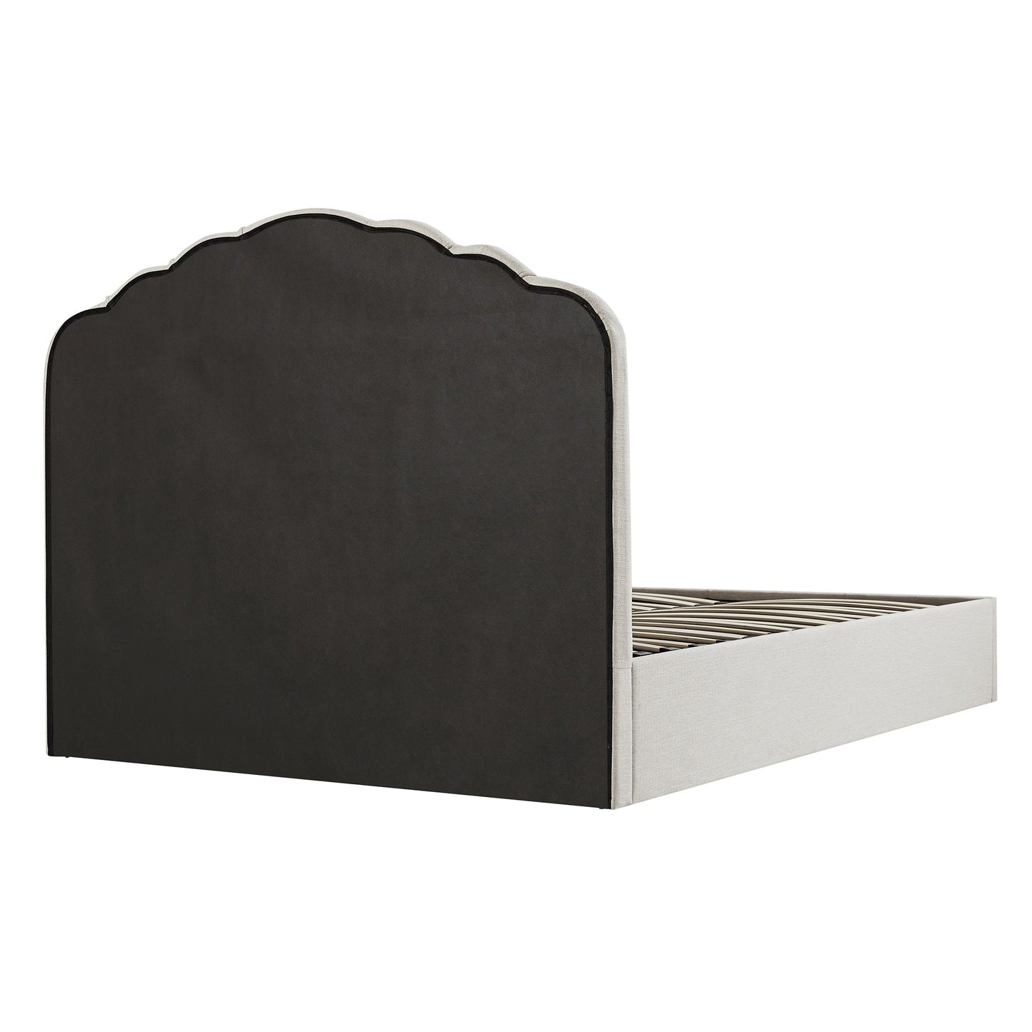 Hana Ottoman Bed with Storage, Ivory Weave Fabric