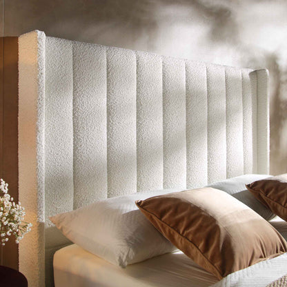 Wilton White Boucle Ottoman Bed with Storage