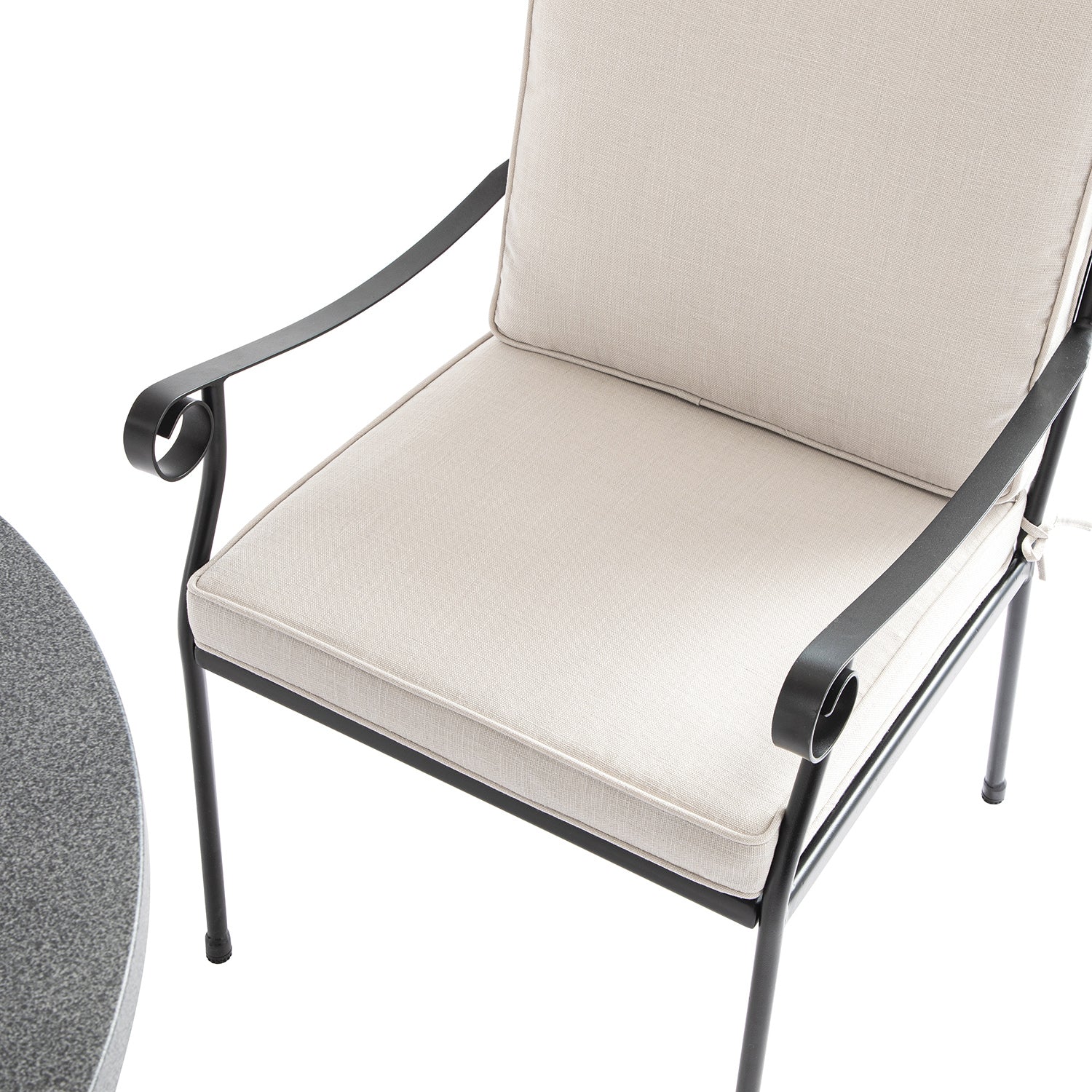 Haymes Indoor and Outdoor Metal 4-Seater Round Dining Set, Beige