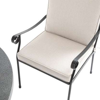 Haymes Indoor and Outdoor Metal 4-Seater Round Dining Set, Beige