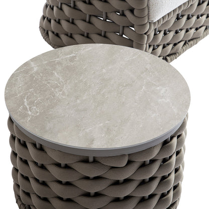 Positano Wide Rope Bistro Set, Taupe