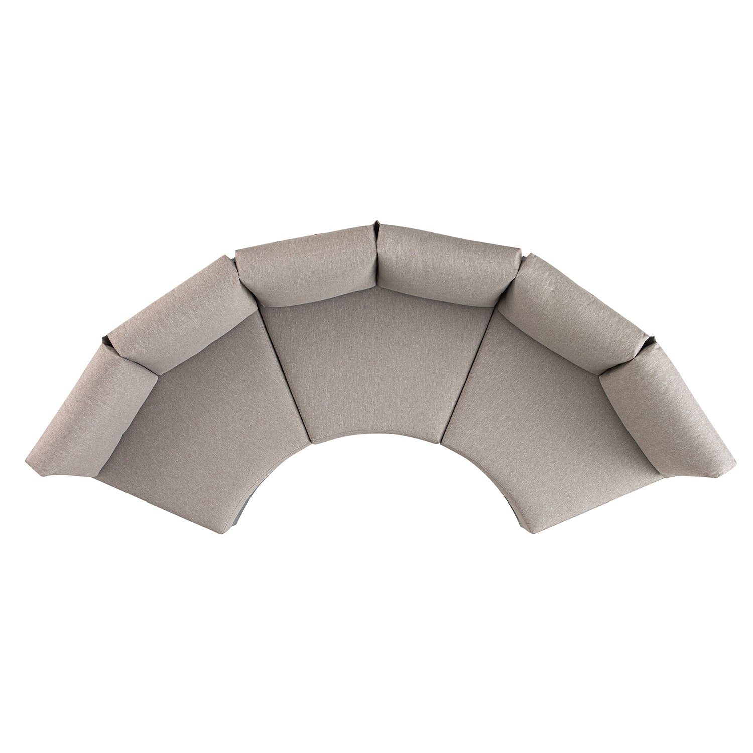 Jardin Aluminium Outdoor Modular Large 3-Piece Curved Sofa Set, Granite