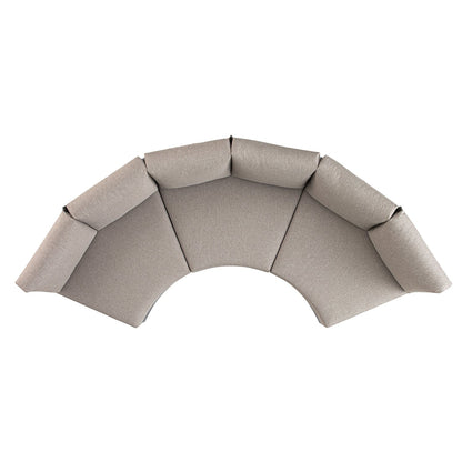 Jardin Aluminium Outdoor Modular Large 3-Piece Curved Sofa Set, Granite