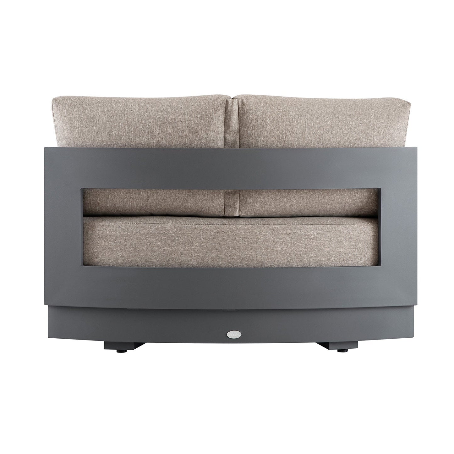 Jardin Aluminium Outdoor Modular 1-Piece Curved Sofa, Granite