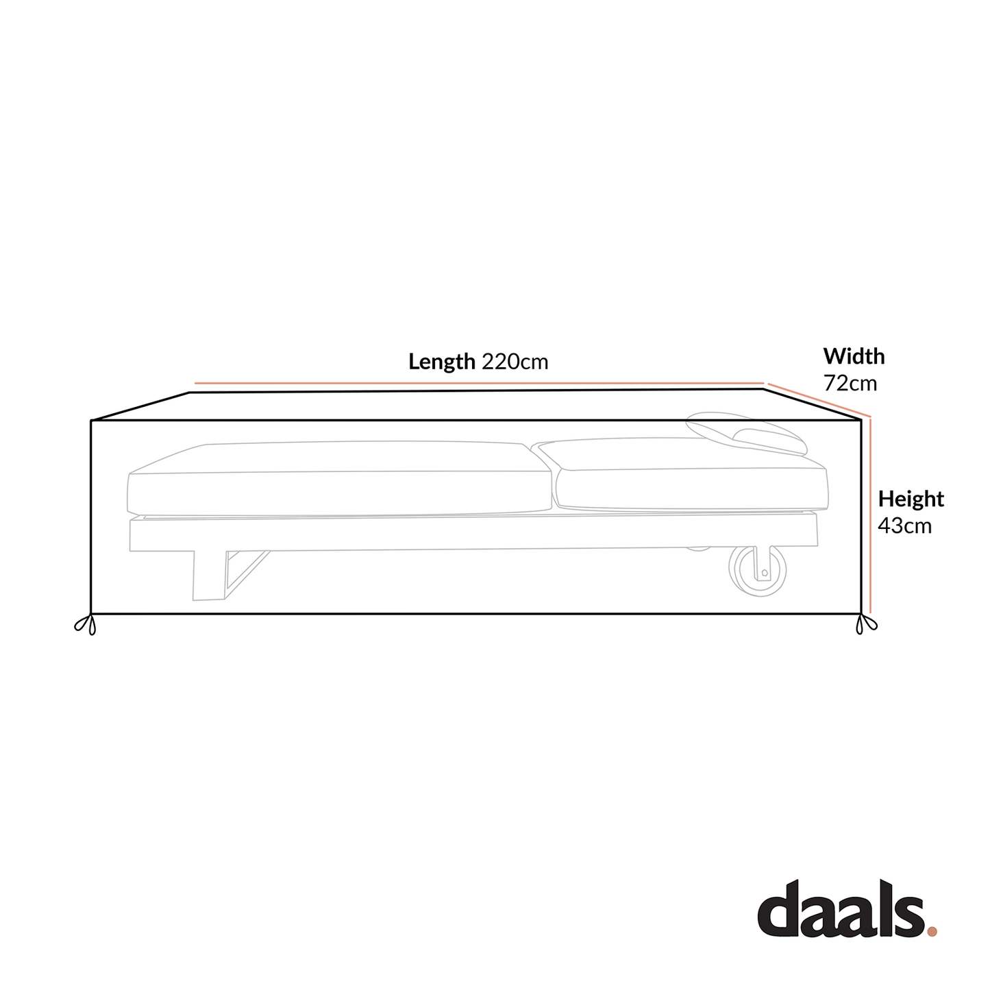 Garden Furniture Cover for Montrose Aluminium Outdoor Sun Lounger