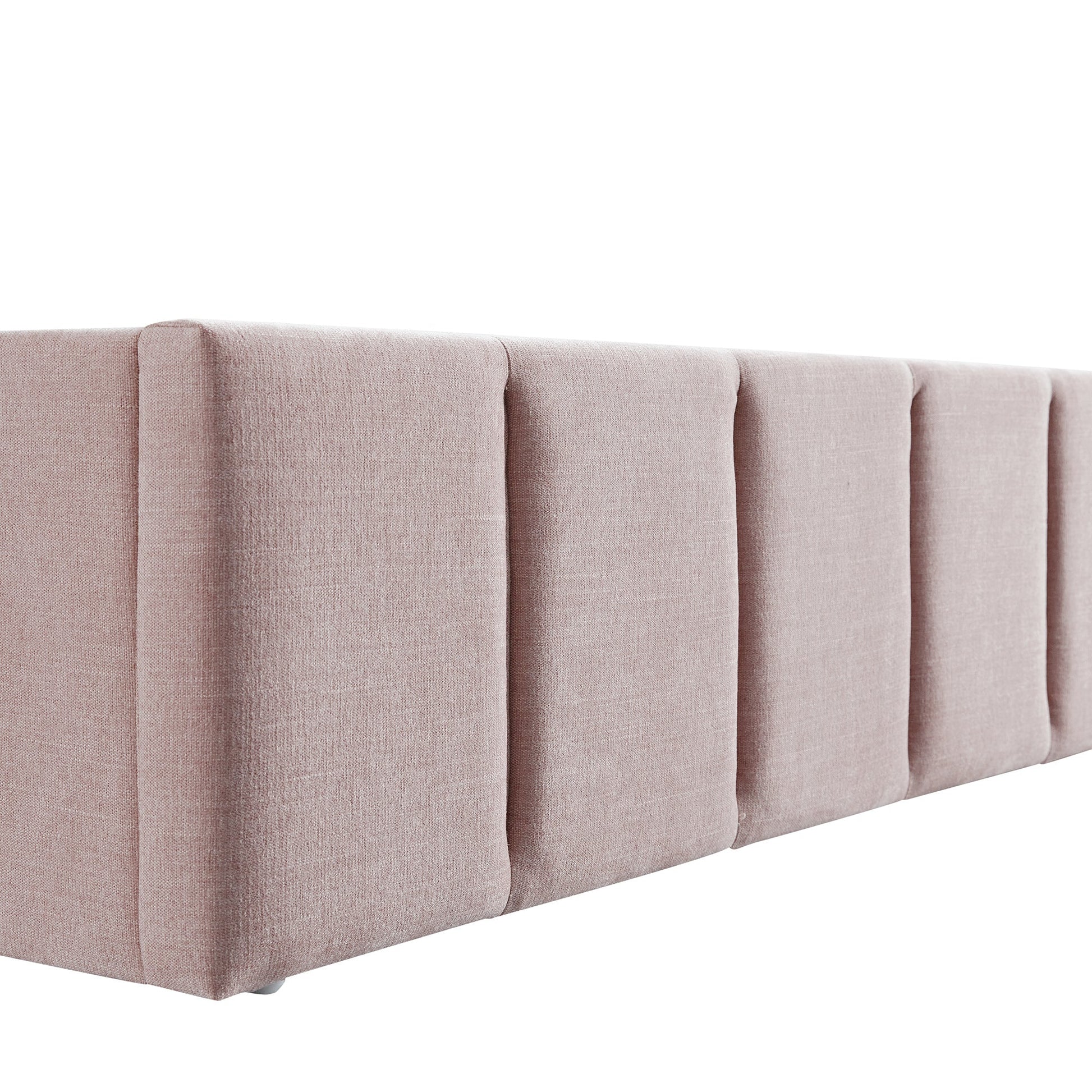 Hana Ottoman Bed with Storage, Petal Pink Chenille
