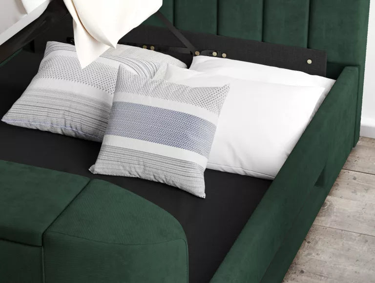 Berkley Upholstered Hugo Bottle Green Ottoman TV Bed – view 4