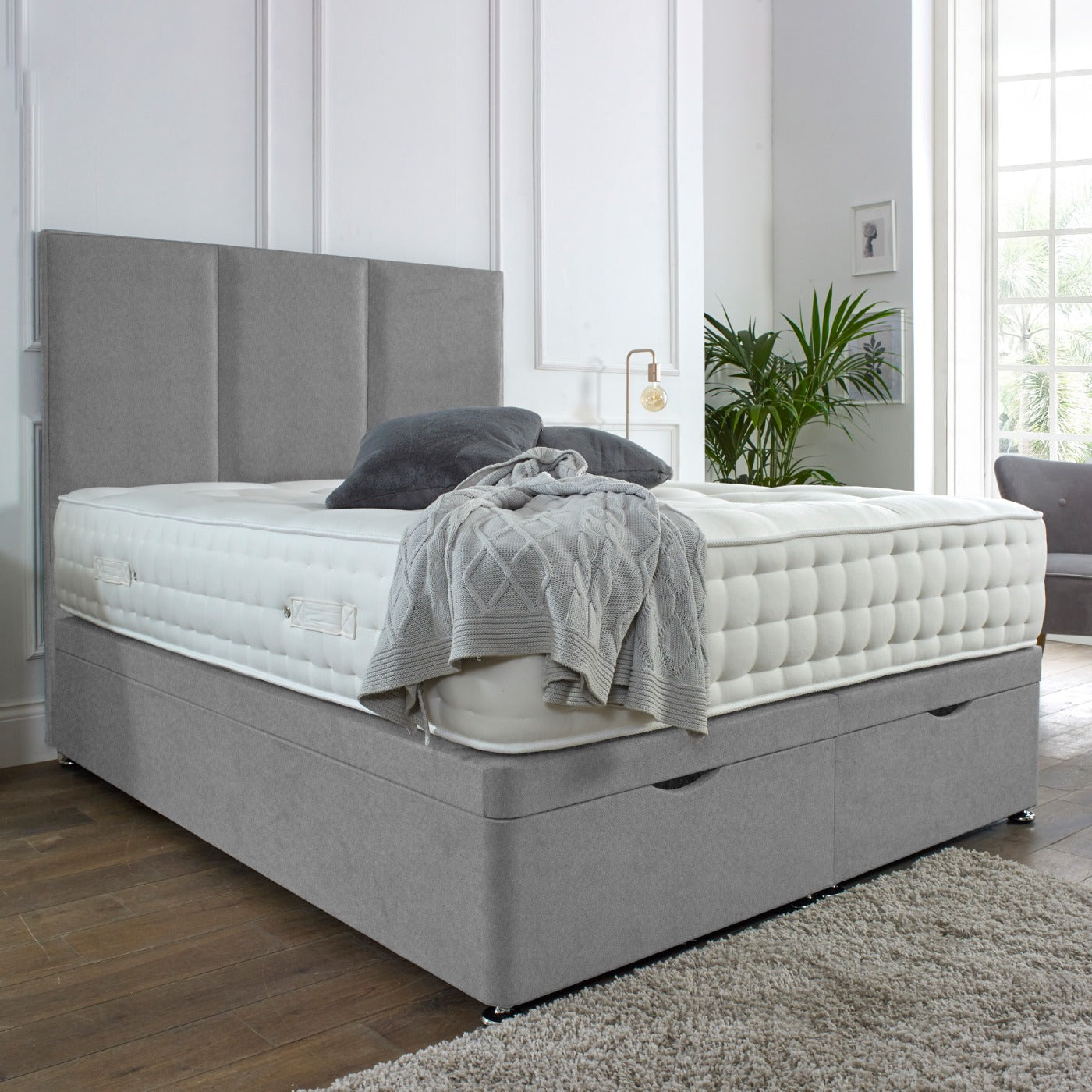 Westminster Ottoman End Lift Storage Divan Bed - Optional Headboard